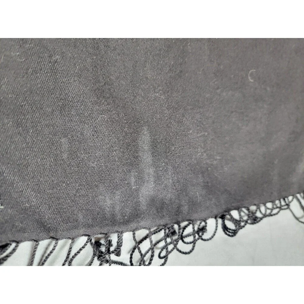 Pashmina Black Scarf Wrap 70% Pashmina 30% Silk Handmade Nepal Fringe 64